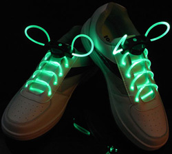 GREEN Light Up Flashing Shoelaces SALE!